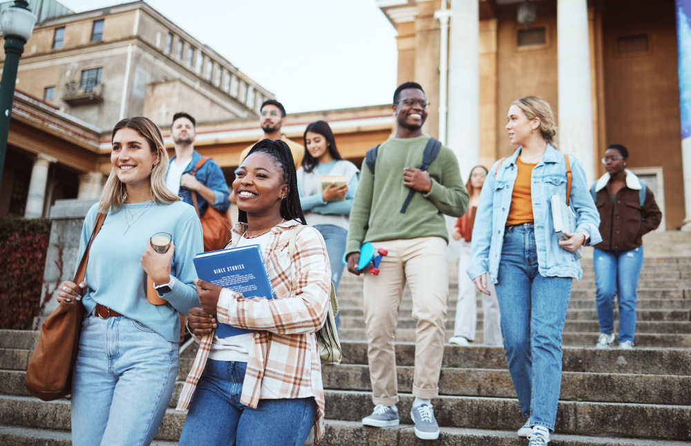 Students walking